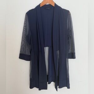 R&M Richards‎ Elegant Navy Fabric and Mesh Cardigan Size 16